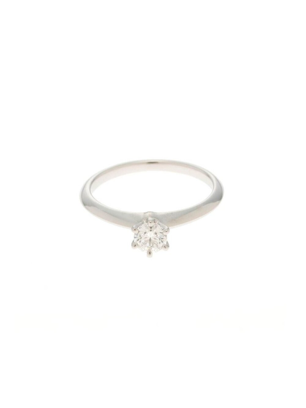 Tiffany & Co Solitaire PT D Ring Platinum Silver